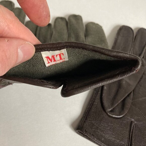 Vintage Lot 2 Pairs European Military Gloves Leather Wool - Picture 6 of 7